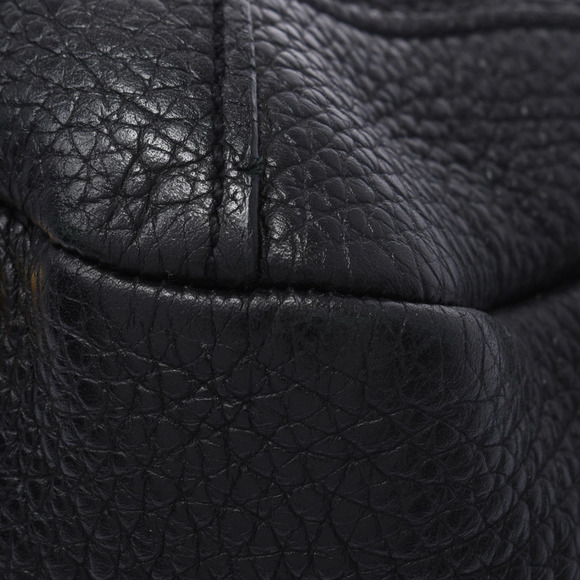 PRADA Hobo Bag Black Leather Embossed Semi Shoulder main image 1